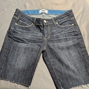 Paige Jean Shorts Dark Wash Sz. 26 Raw Hem